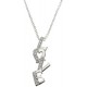 18K Gold Plated Solid Sterling Silver CZ Heart *Love* Talking Necklace